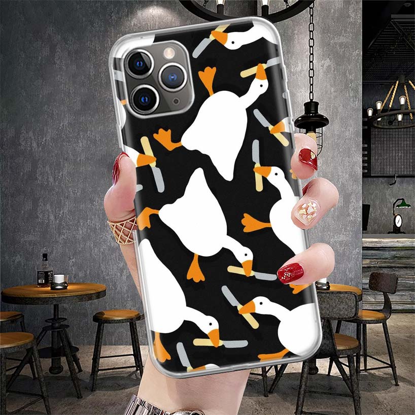 

Мультяшная Утка Гусь Игра Мягкий Чехол Для Телефона Для IPhone 11 17 Air 16E 16 Pro Max 15 + 14 Plus 13 Mini 12 Apple 7 SE 8 Fundas Coque 11 iPhone 12 (12 Pro)