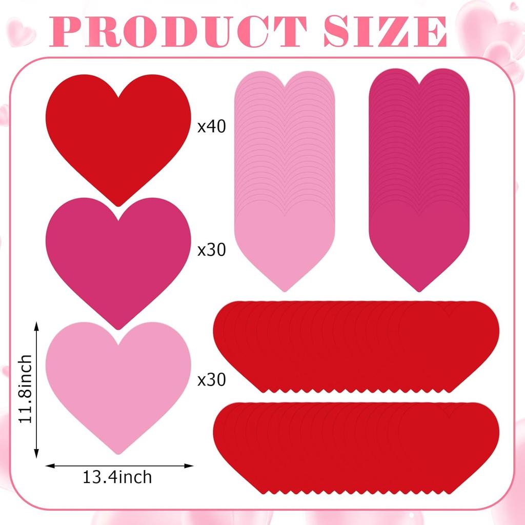 Harloon 100 Pcs Valentine's Day Paper Placemat Bulk 13.4”x 11.8” Disposable Cute Heart Shaped Dining Table Mats for Valentine's Day Kitchen
