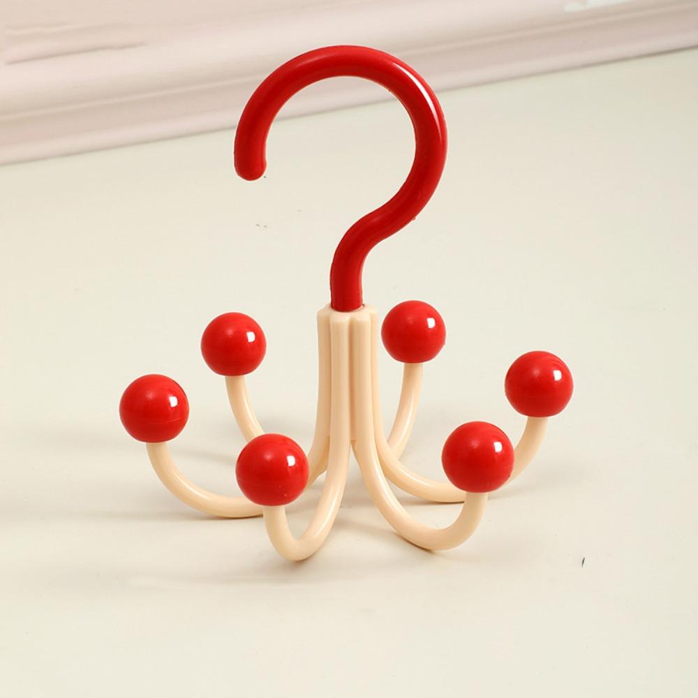 6pcs Portable Rotating Hook Space-Saving Multi-Functional Hooks Hat Tie Bag Hook  Home Storage