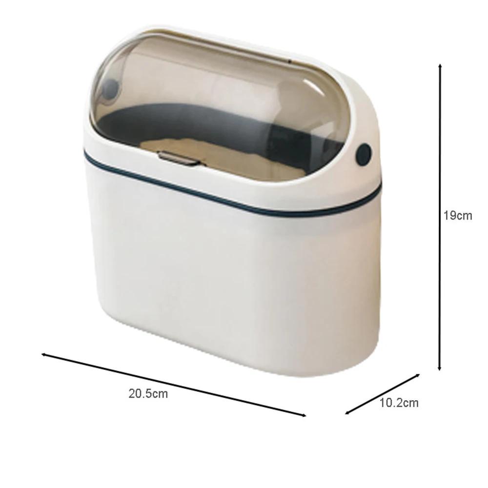 Mini Trash Can with Lid Mini Waste Basket for Desktop Small Office Countertop Garbage Can Mountable Tiny Wastebasket for RV Dorm