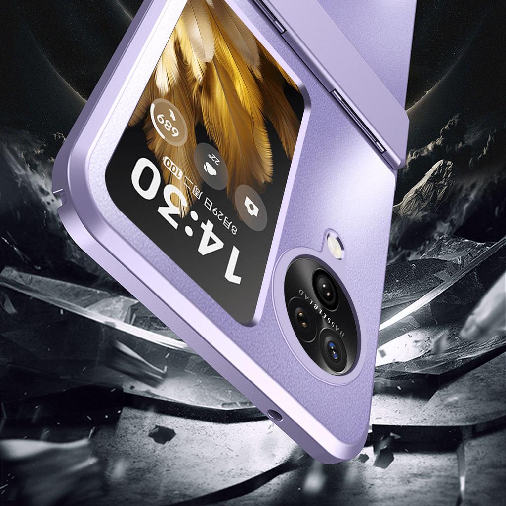 For Oppo Find N3 Flip 5G Hard PC Phone Case Hinge Design Frost Plating Cover Protector