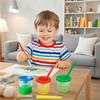 ABMH-Spill-Proof Paint Cups(4 Pieces) And 4 Color Hog Bristle Brush Set With Handles For Kids