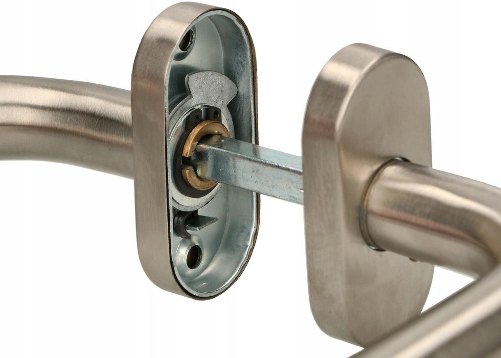 Stainless steel INOX handle "U" with safety plate OVAL