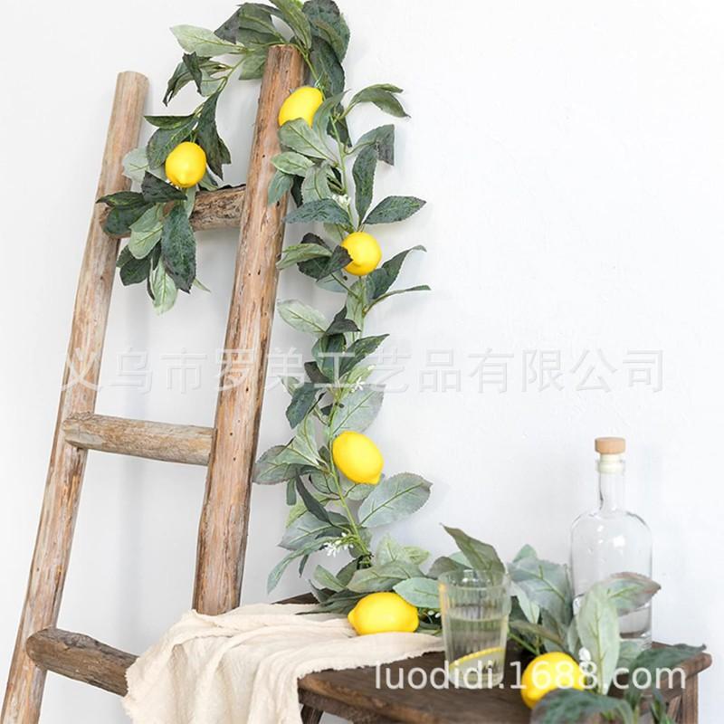 Artificial Lemon Peony Wreath Wall Hanging Decor Door Home Festival Party Decoration