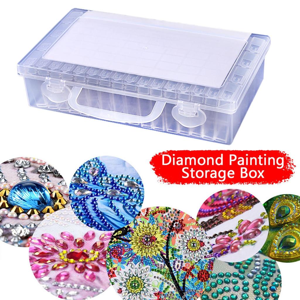 Tragbare Tablet-Behälter Kunststoff-Nagelkunst-Koffer Diamantstickerei-Koffer Box-Organizer Aufbewahrungsboxen für Zuhause