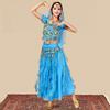 Bollywood Dress Adult Costume Women Oriental Sari Indian Arabic Dance Belly Clothing Performance Chiffon Skirt Set Clothes