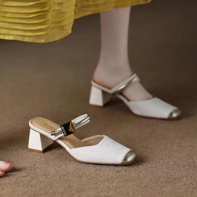 women fashion sweet silver spring summer square heel shoes for sexy party night club lady classic comfort shoes ab636