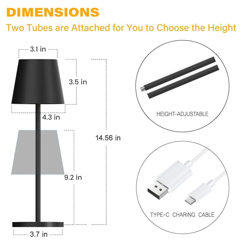 2400mAh Simple LED Rechargeable Touch Table Lamp Three Colors Bedside Creative Ambient Light Bar Outdoor Decoration Night Light