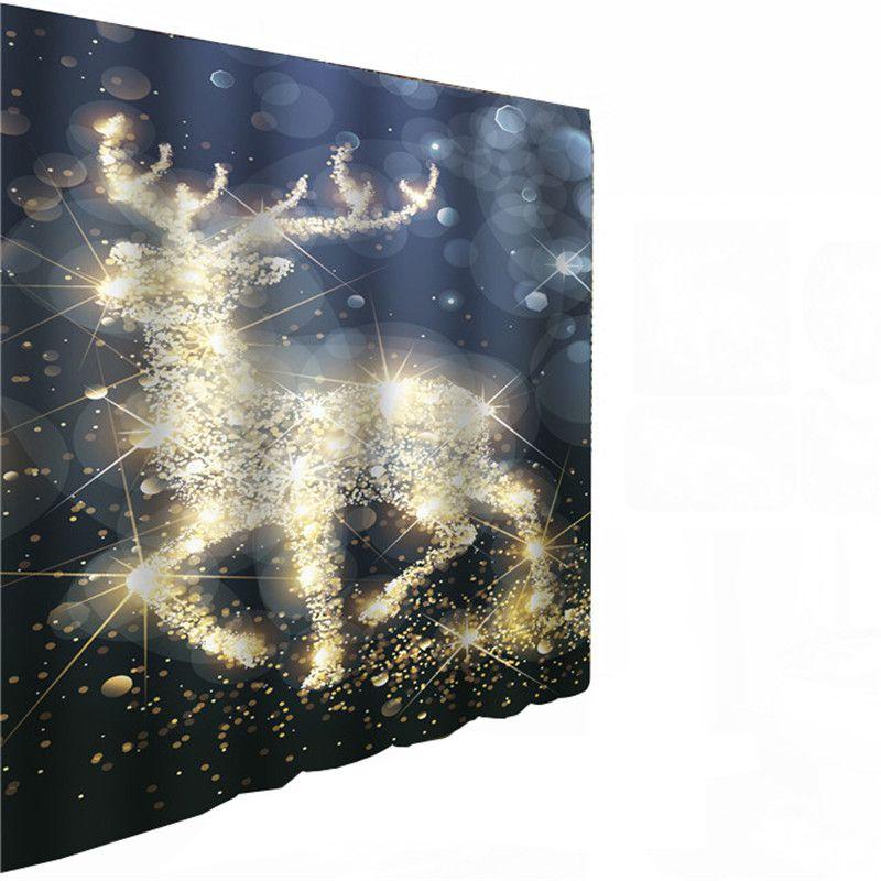 Premium Christmas Shower Curtain With Toilet Seat Cover Mats Rug Set For Stylish Holiday Bathroom