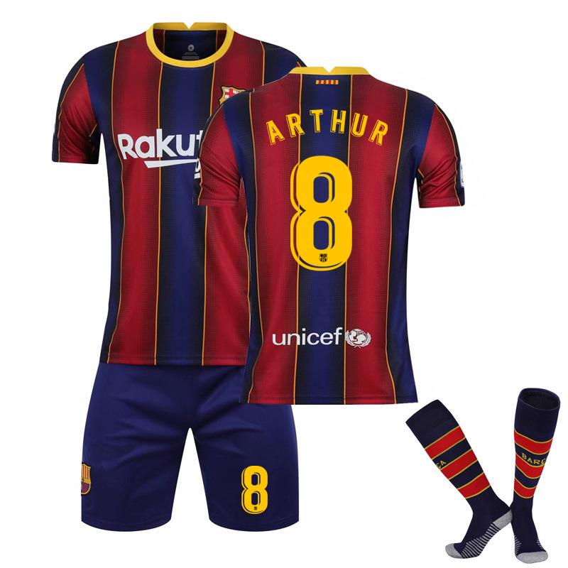 Barcelona jersey - home and away number Messi game jersey, children's sports football jersey suit men's