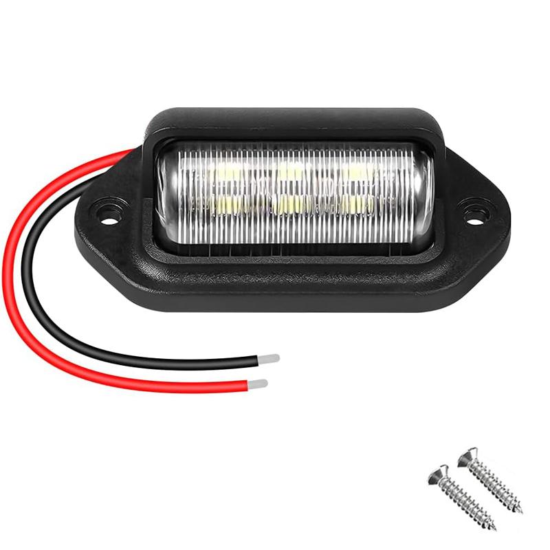 

Feu de plaque d immatriculation universel LED 12V-24V, feu arrière pour voitures, camion, remorques, moto, camping-car, bateau CHINA чёрный