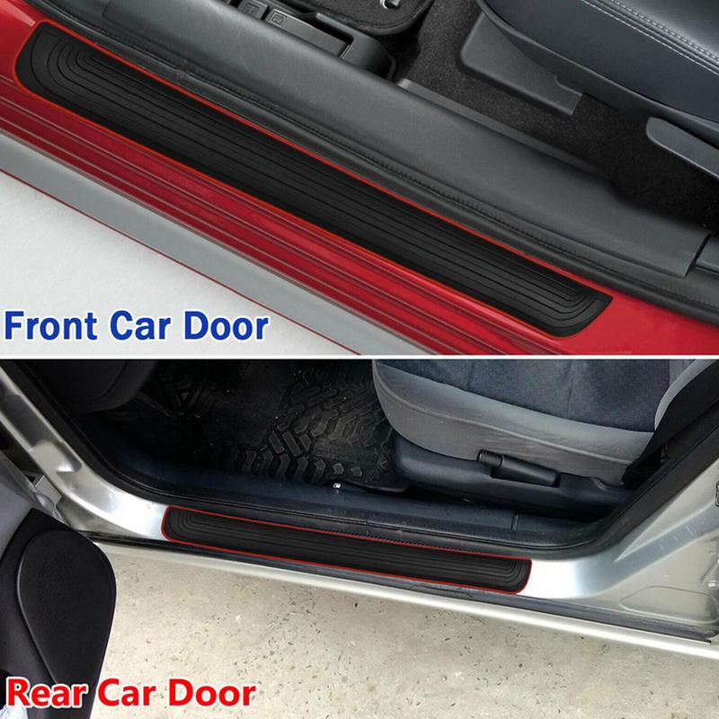 Car Trunk Door Sill Plate Protectors Universal Protective Pad Anti Scratch Cover Bumper Rubber Strip Pad Mouldings For