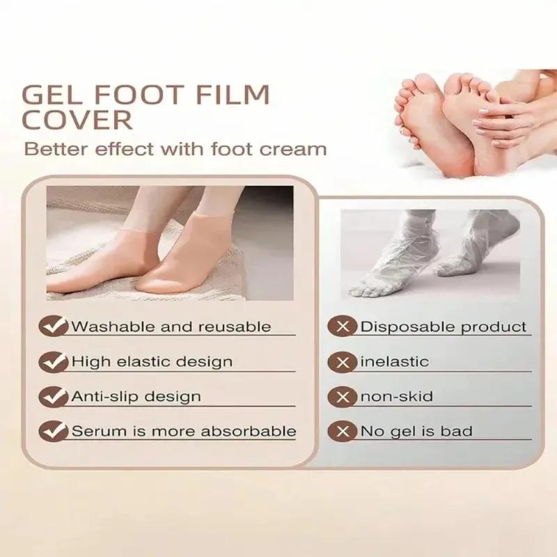 1Pair Socks Exfoliating Moisturizing Anti Dry Cracked Plantar Protection Socks Silicone Socks Foot Skin Care Elastic Socks
