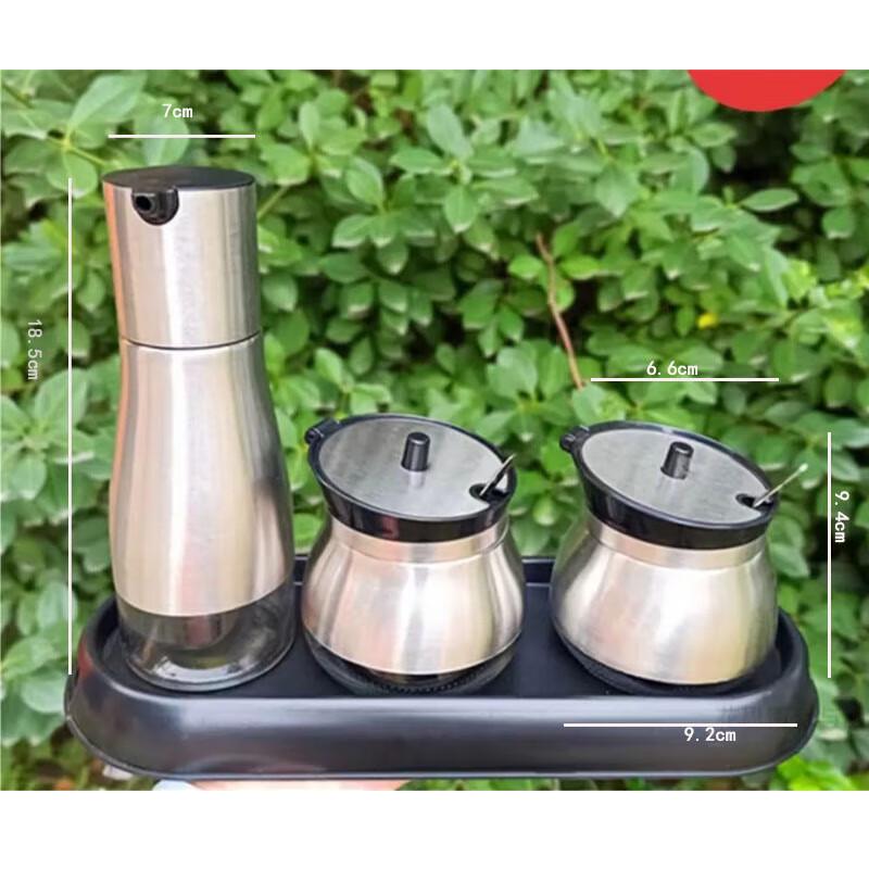 Набор диспенсеров из нержавеющей стали для масла, уксуса и приправ