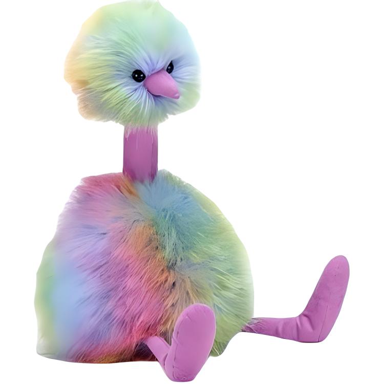 

JELLYCAT Bird Series Rainbow Ostrich Cute Cute Doll Plush Doll Sitting Height 33cm/53cm Height