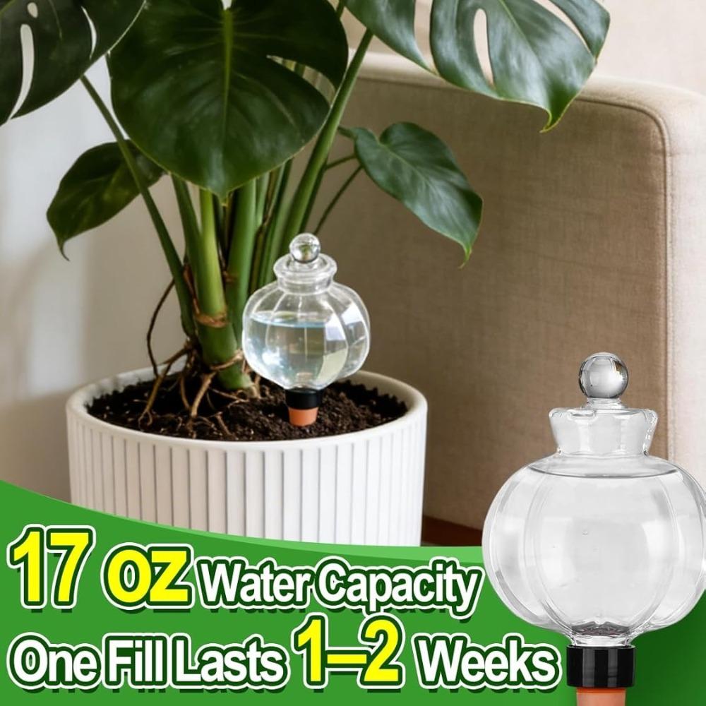 4pcs Leakproof Plant Watering Globes - Top Fill Self Watering Planter Insert Slow Release Water Bulbs with Terracotta Spikes for Indoor Plants