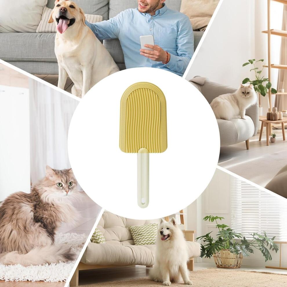 Cat Hair Removal Brush, Gentle and Effective Dog Undercoat Brush, Yellow