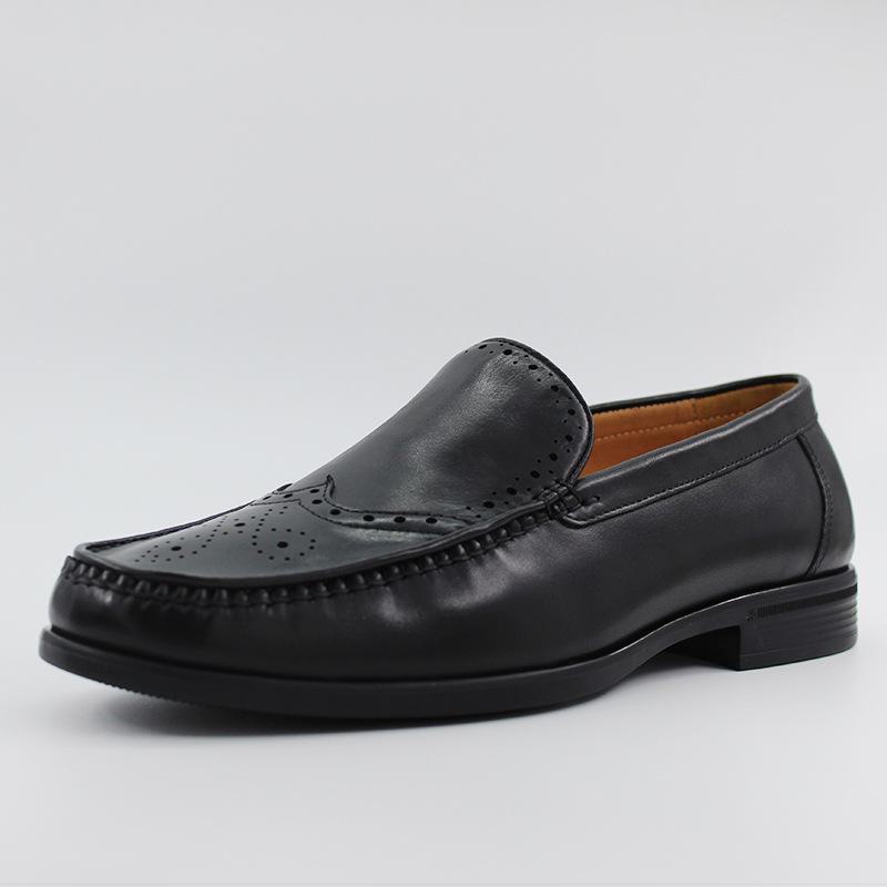 

Мужские кожаные мокасины премиум-класса — верхний слой из коровьей кожи с ретро-резьбой и ручной полировкой. 39 чёрный