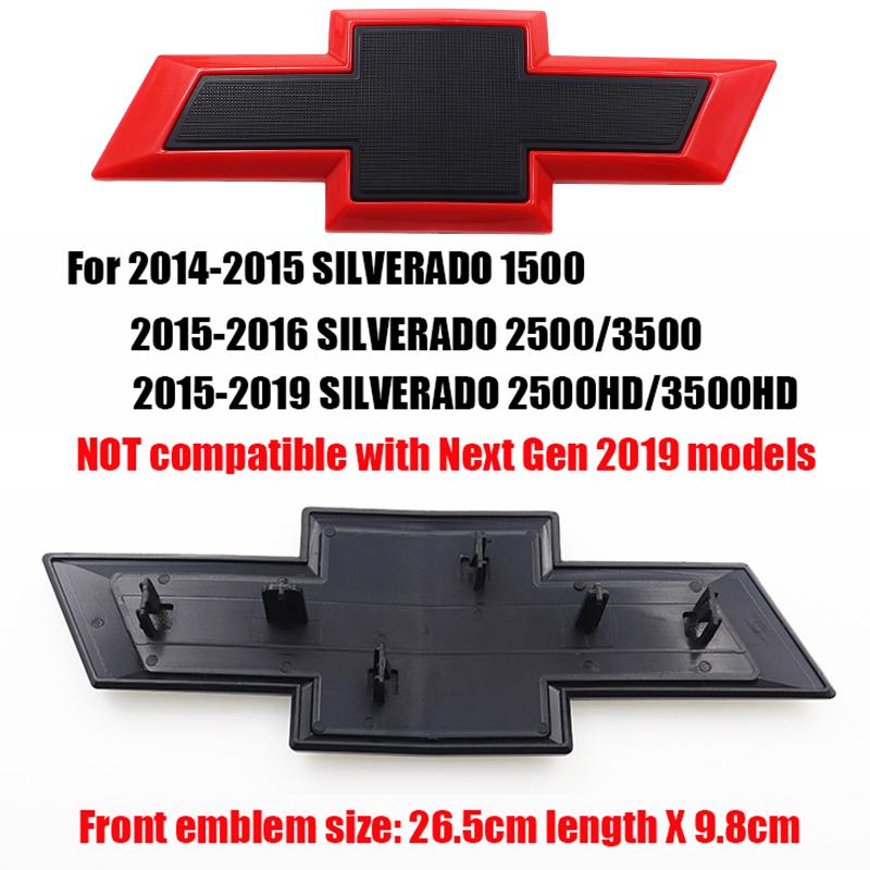 AABHJ1 1pz 3D ABS Logo Anteriore Auto Emblema Griglia Anteriore Auto Adesivo Cofano Anteriore Accessori Styling Per Chevrolet SILVERADO