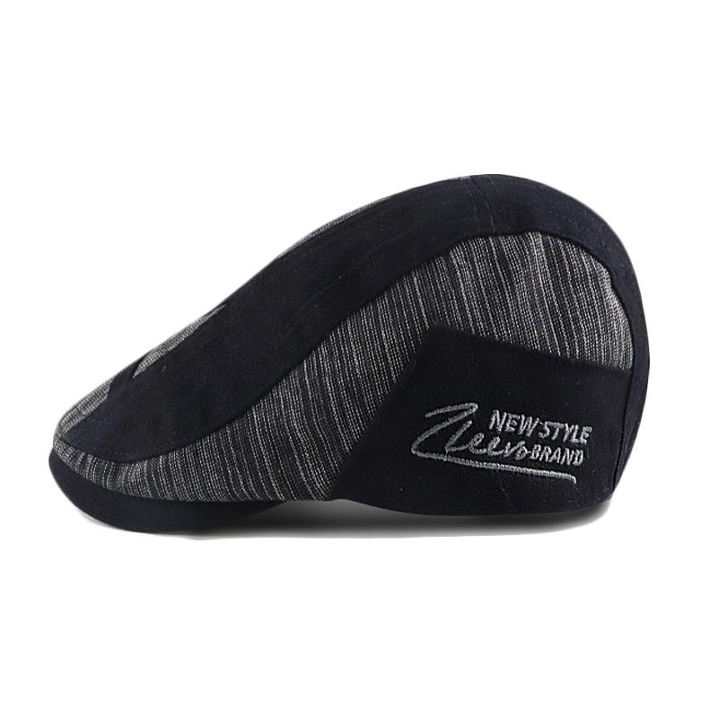 Spring Men Peaked Cap Stitching Striped Cap Outdoor Sunshade Forward Cap