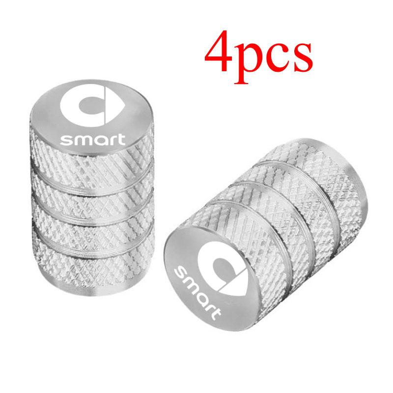 For Smart Fortwo Forfour 451 453 450 452 454 Roadster Coupe 4pcs Car Wheel Tire Air Valve Caps Stem Cover Caps Airdust Covers Valve Stems 1