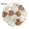 Rustic Style Placemats for Theme Displays Heart Applique Round Placemat Vintage Embroidered Hollow-Out Table Mat Dining Hollow Embroidery Linens