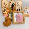 Creative Cow Horn Leather Backpack Pendant Fashion Cute Patchwork Pink White Patch Keychain Clothing Luggage Matching Pendant