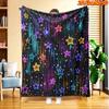 A 2D Flat Printed Blanket Featuring a Comfortable Neon Galaxy Pattern, Perfect for Spring And Summer. Suitable for All Seasons, It Can Be Used As a So