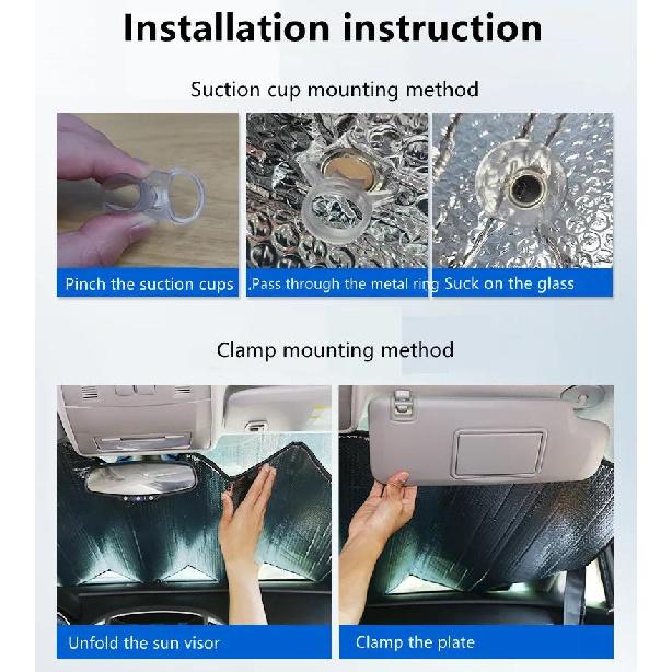 140cm Car Windshield Foldable Sun Shade Visor Cover Block Reflector Portable Breathable Anti UV Protector Screen FreeWindshield Sunshades 1