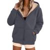 Women Hooded Jacket Casual Loose Zipper Cardigan Long Sleeve Sweatshirt Fashion Outerwear