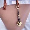 Chinese-style Handmade Phone Charm Love Heart Pendant Simple Beaded Chain Cellphone Lanyard Trendy Women Y2K Accessories