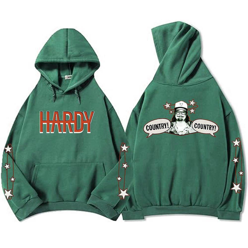 HARDY COUNTRY! COUNTRY Hoodies Fashion Autumn Hooded Male Sweatshirts Grunge Streetwear Album Graphic Print Sudaderas