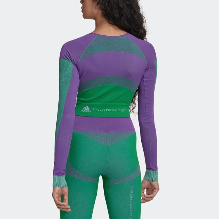 Adidas X Stella McCartney Collaboration Patchwork Fitted Long Sleeve T-Shirt Women Tops Multicolor HN2881