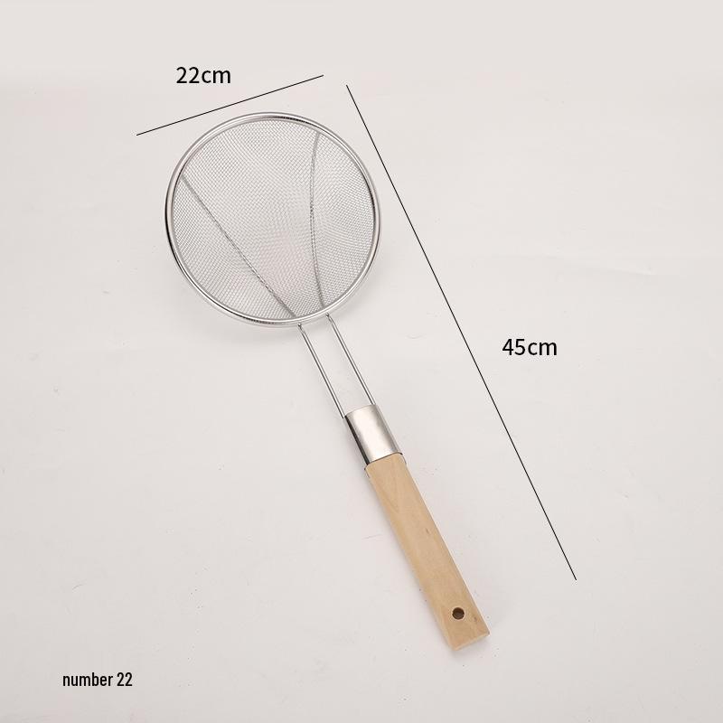 

Сверхтонкий скиммер из нержавеющей стали с деревянной ручкой для бытового и коммерческого использования