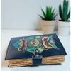 Handmade Leather Owl Journal, Vintage Deckle Edge Diary with Lock