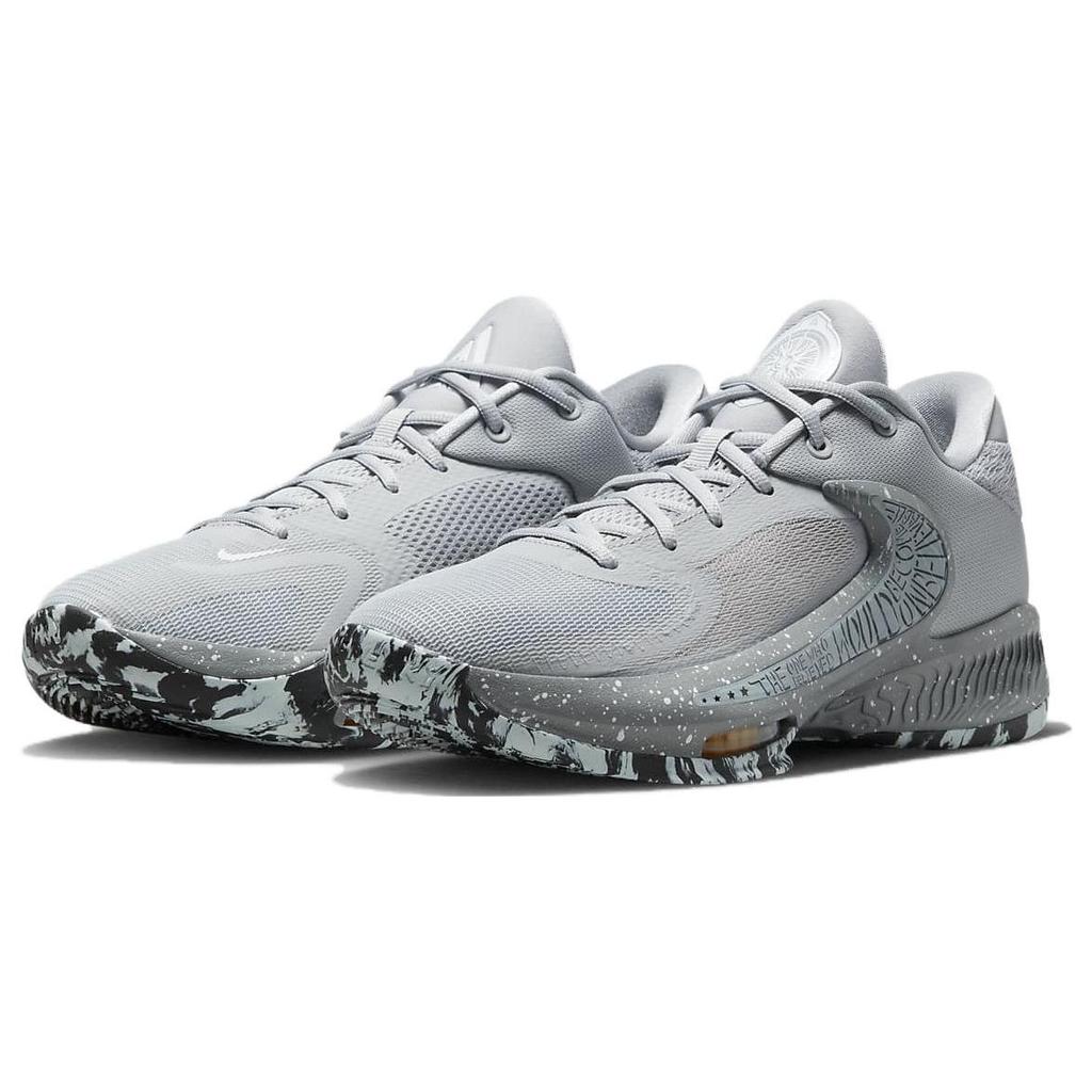 Nike Zoom Freak 4 Etched In Stone Men Sneakers Grey Wolf-Grey White DJ6149-004