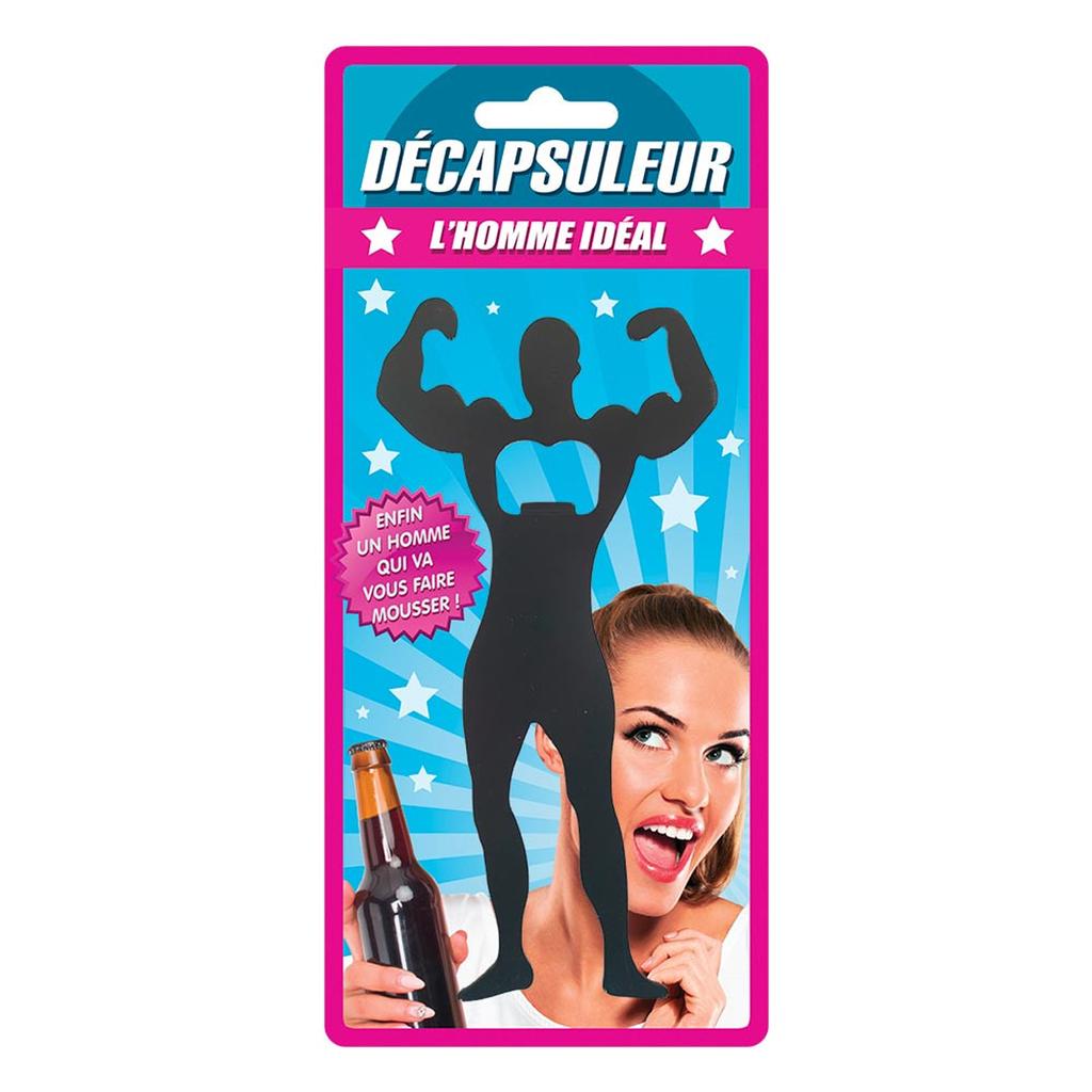Les Trésors De Lily [A3408] - Humorous Metal Bottle Opener 'Ideal Man' Black - 16 Cm