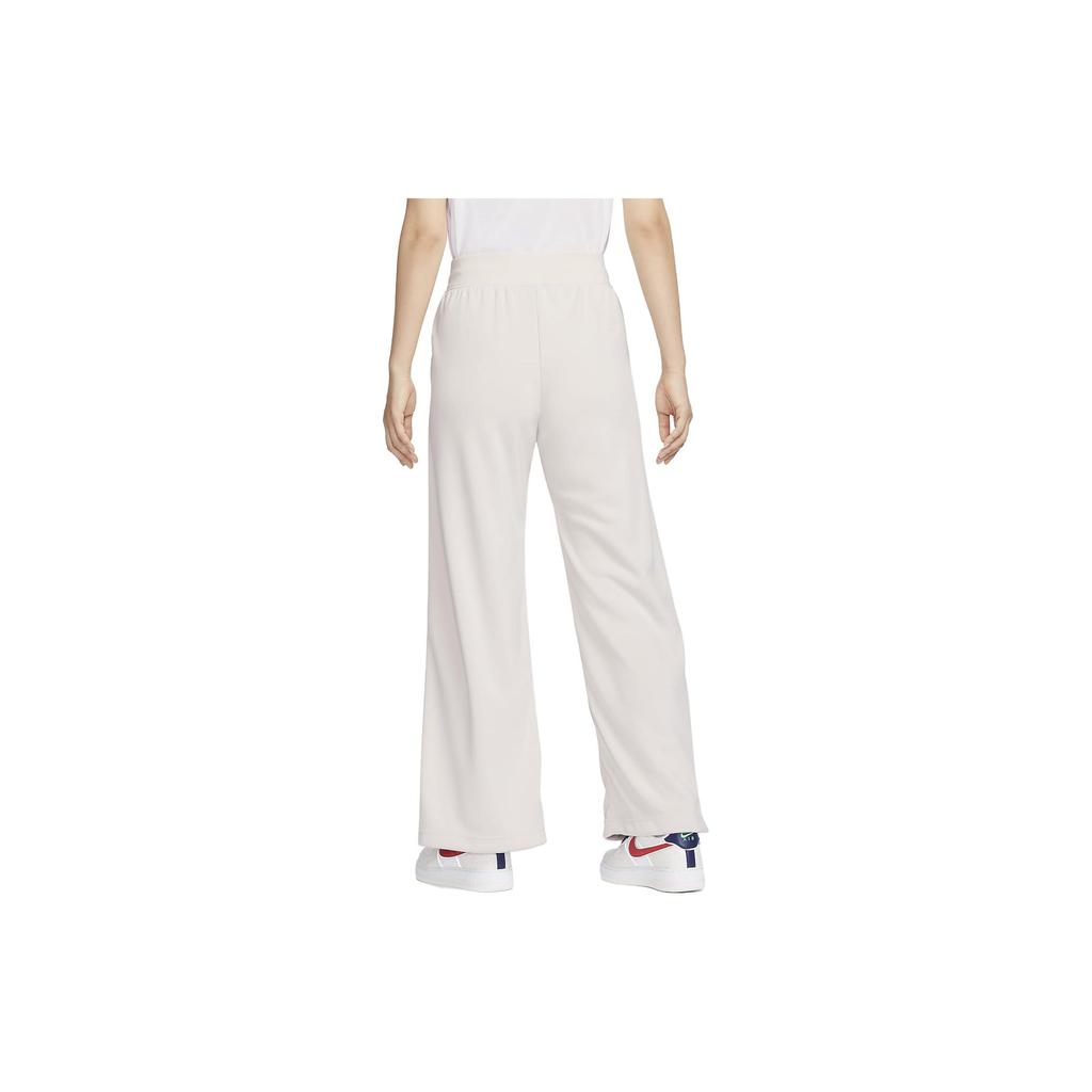 Nike Sportswear Essentials Series Solid High-Waisted Wide-Leg Casual Pants Women Pants Light-Red Wood-Brown FB8491-104