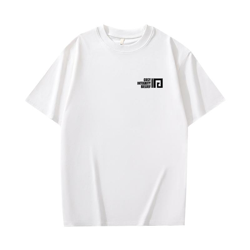 Retro Short Sleeved T-shirt for Men's Summer Fashion Brand Pure Cotton T-shirt with Fashionable Pattern