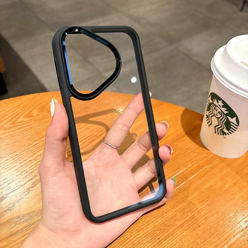 Golden Shield Eagle Eye Metal Camera Frame Clear Phone Case, Shockproof Cover for Huawei Mate80 Pro / Pura70 / Xiaomi 15 Pro Mate80 чёрный