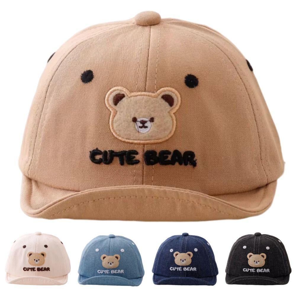 Cartoon Bear Toddler Peaked Cap Breathable Children Sports Hats Fashion Baby Sun Visor Hat  Outdoor