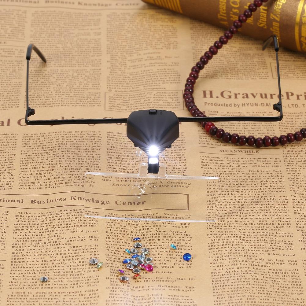 1.5X 2.5X 3.5X Brillen LED Lupe Freihändig Kopf Wimpernverlängerung Vergrößerungsglas