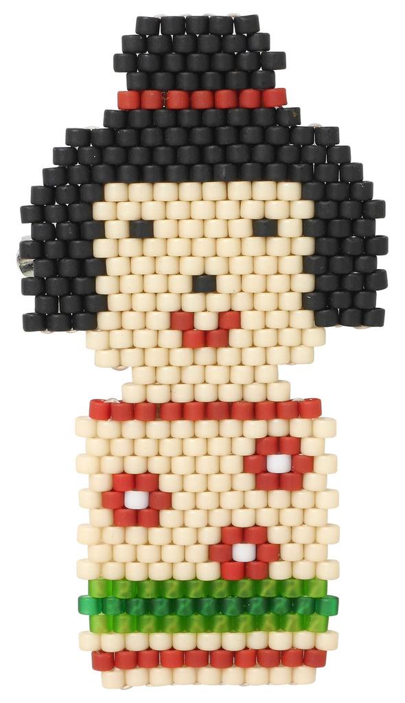 TOHO Beaded Brooch JAPAN DESIGN Japan Design Brooch x 13 Kokeshi JDB Approx. 2.8cm 3.8cm