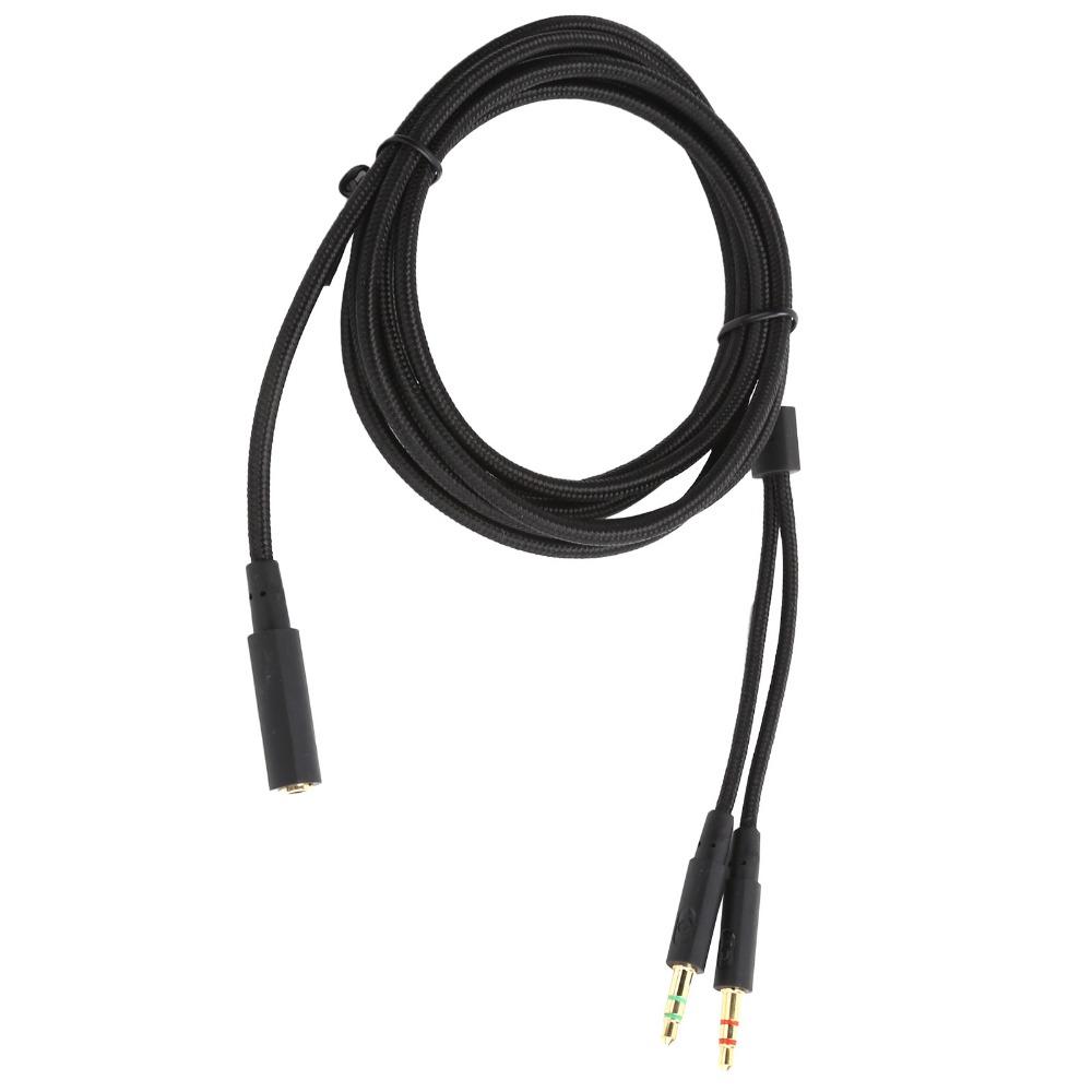 3.5mm Headphone Audio Cable Plug and Play 2 in 1 Adapter Headphone Splitter for for HyperX CloudStinger/CloudMix/CloudAlpha