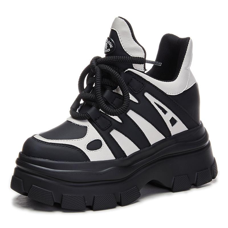 High-top shoes increase in height in autumn and winter, new thick-soled casual sports shoes, small ins trendy shoes