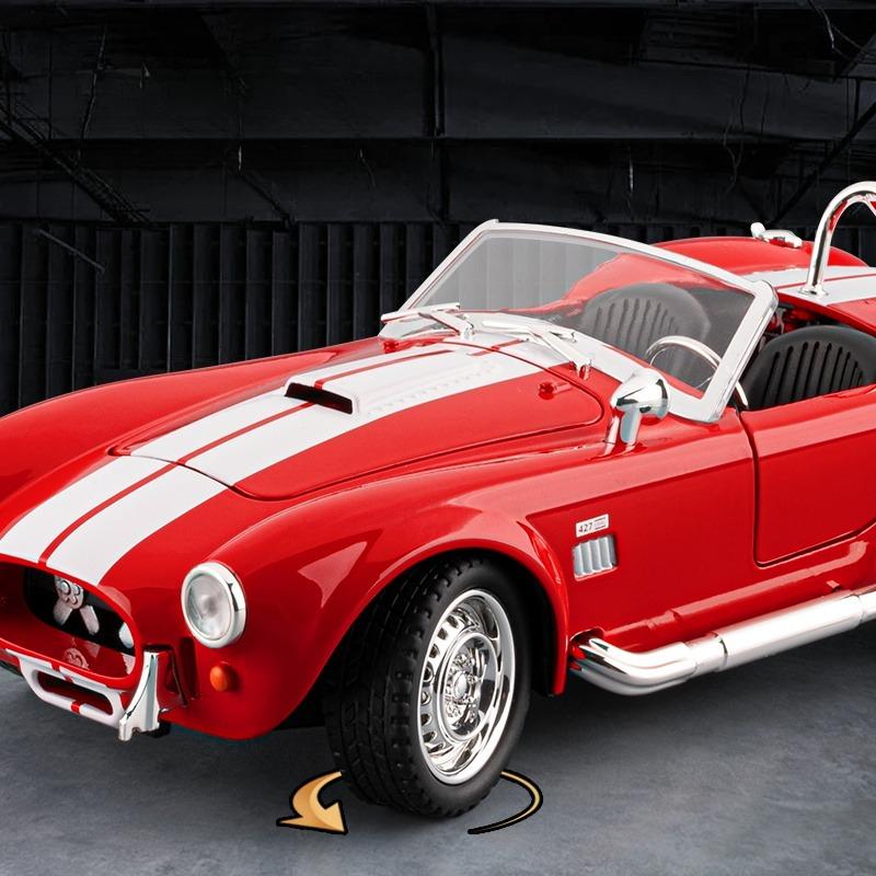 Simulation 1:22 Scale Classical Shelby AC Cobra Alloy Car Model with Sound Light Collection Diecast Metal Miniature Voiture