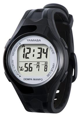Yamasa Watch Pedometer DEMPA MANPO Black X Silver TM-460BS