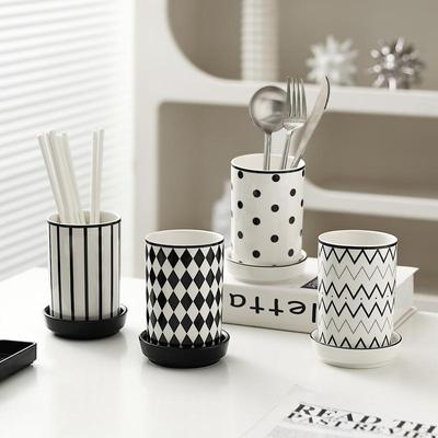 Europäisches Keramik-Abtropfgestell, Essstäbchen, Löffel, Gabel, Aufbewahrungsregal, Haushaltsgeschirr, Abtropfgestell, Essstäbchen, Aufbewahrungsbox, Geschirr