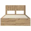 Bed Frame with Storage Space and Headboard Artisan Oak