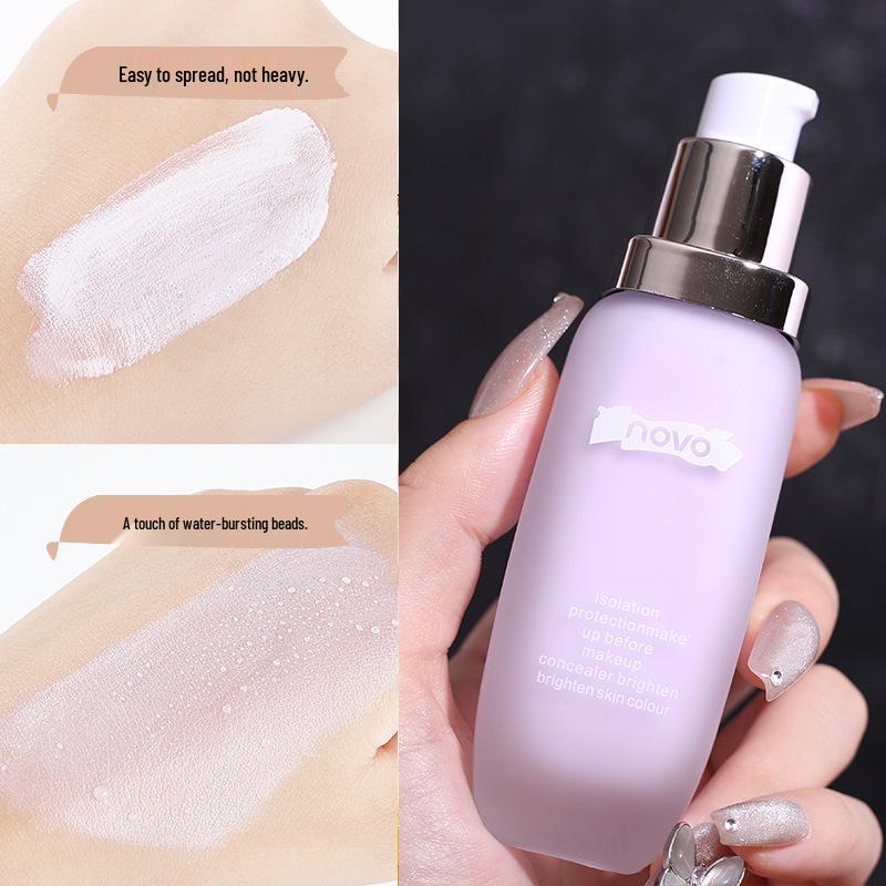 NOVO Silky Hydrating CC Primer for Dry Skin – Creamy Makeup Base for Oil Control & Brightening.